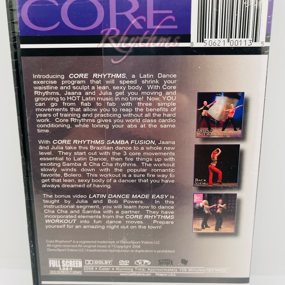 Core Rhythms Dance Exercise Samba Fusion Program DVD Julia Powers Jaana Kunitz - Picture 2 of 2